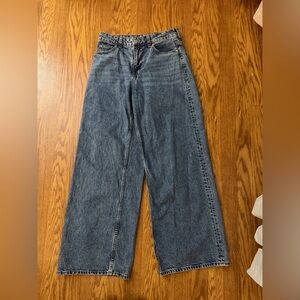 H&M Classic Blue High Rise Wide-Leg Jeans